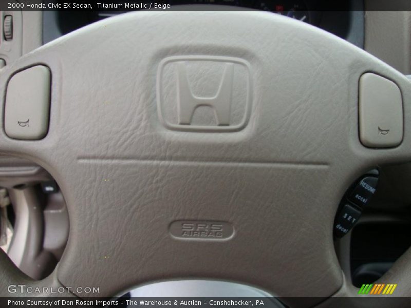 Titanium Metallic / Beige 2000 Honda Civic EX Sedan