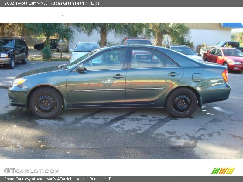 Aspen Green Pearl / Taupe 2002 Toyota Camry XLE