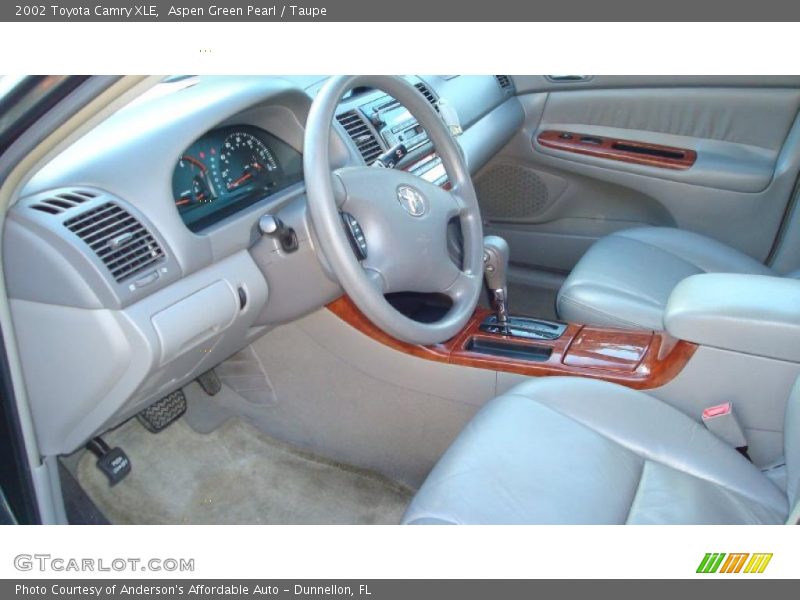 Aspen Green Pearl / Taupe 2002 Toyota Camry XLE