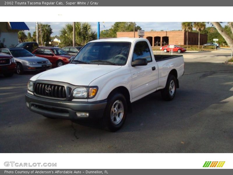 Super White / Gray 2002 Toyota Tacoma Regular Cab