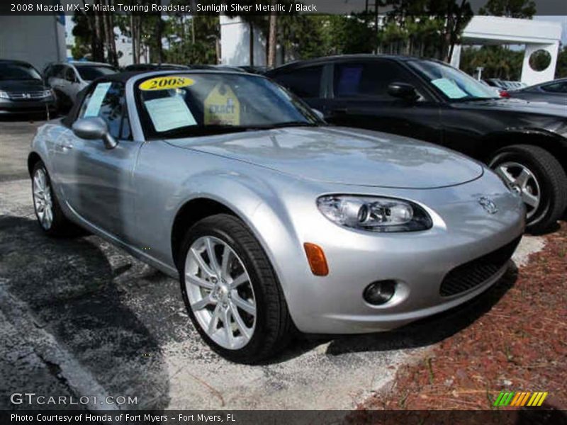 Sunlight Silver Metallic / Black 2008 Mazda MX-5 Miata Touring Roadster