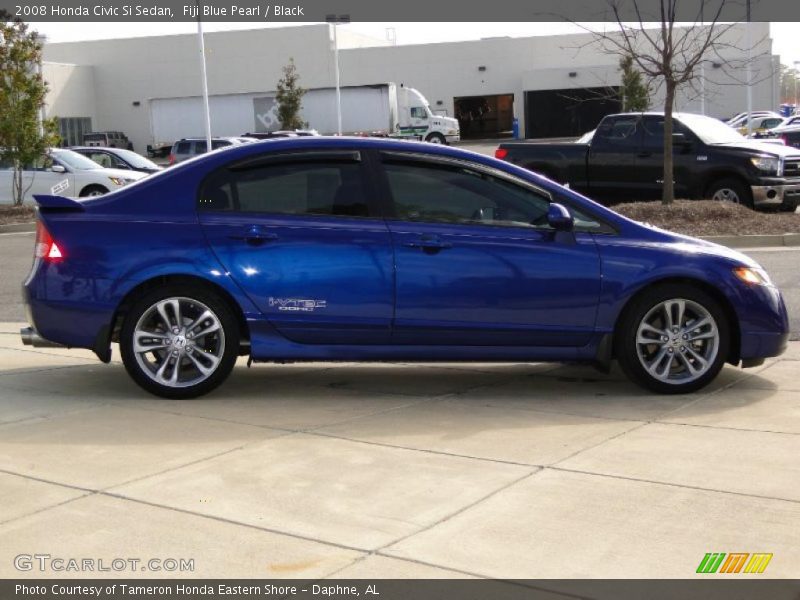Fiji Blue Pearl / Black 2008 Honda Civic Si Sedan