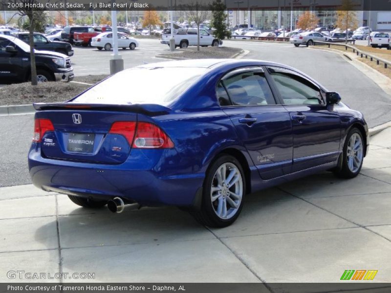 Fiji Blue Pearl / Black 2008 Honda Civic Si Sedan