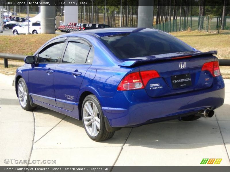 Fiji Blue Pearl / Black 2008 Honda Civic Si Sedan