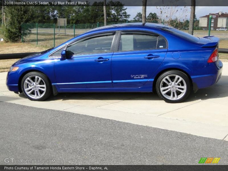 Fiji Blue Pearl / Black 2008 Honda Civic Si Sedan