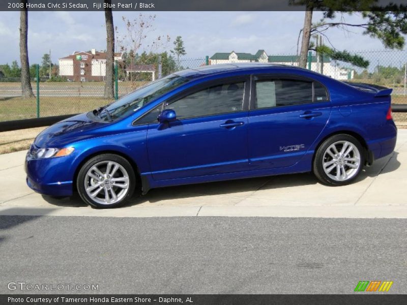 Fiji Blue Pearl / Black 2008 Honda Civic Si Sedan