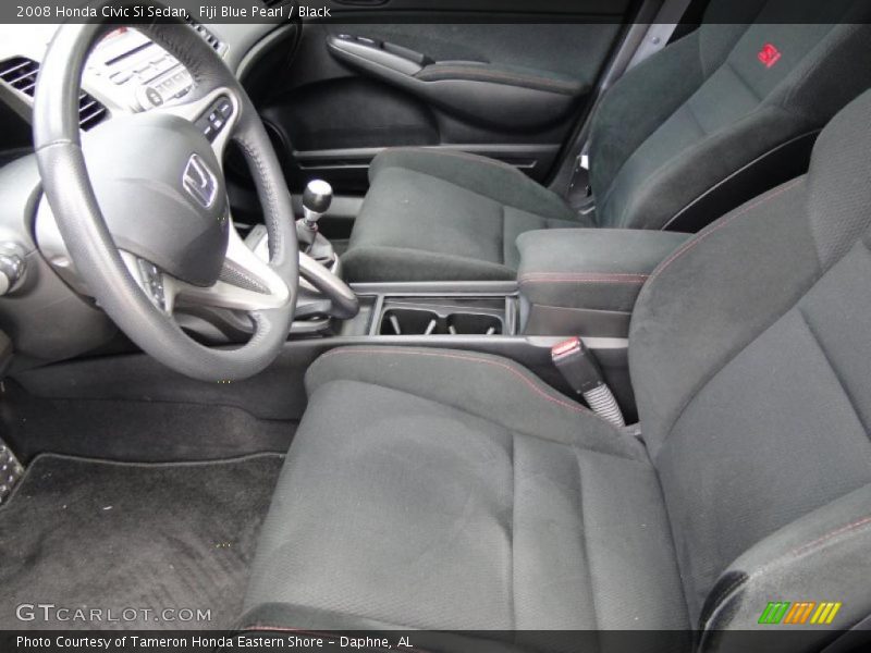 Fiji Blue Pearl / Black 2008 Honda Civic Si Sedan
