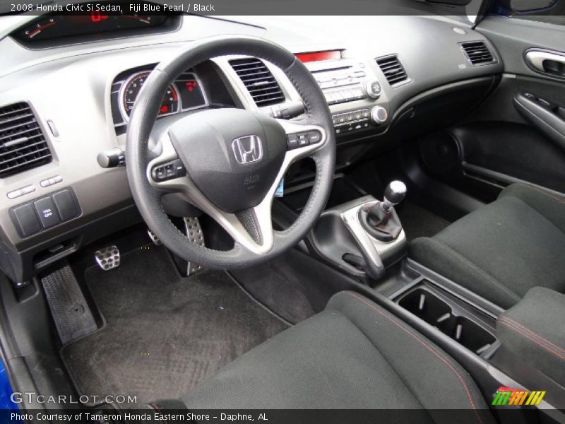 Fiji Blue Pearl / Black 2008 Honda Civic Si Sedan