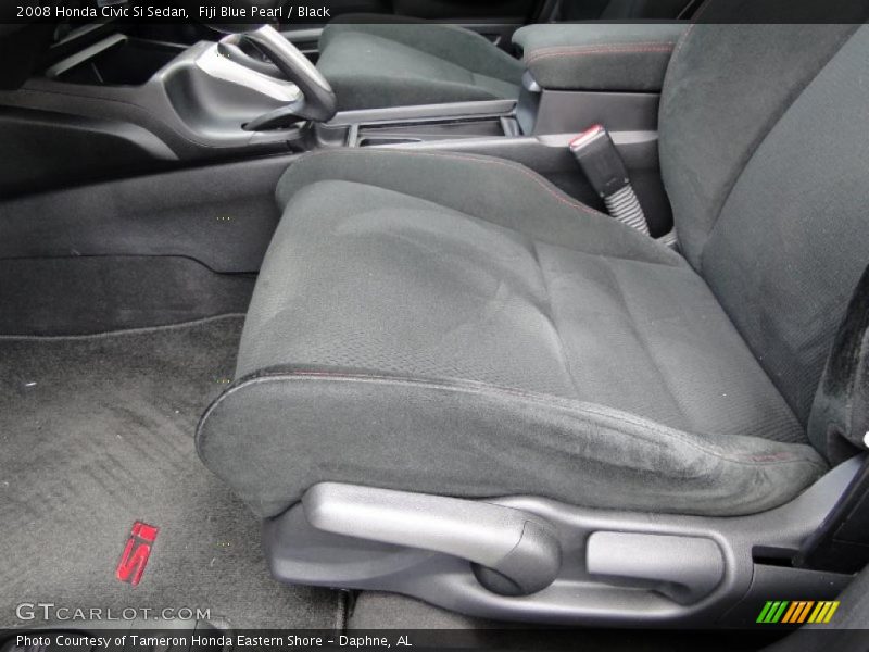 Fiji Blue Pearl / Black 2008 Honda Civic Si Sedan