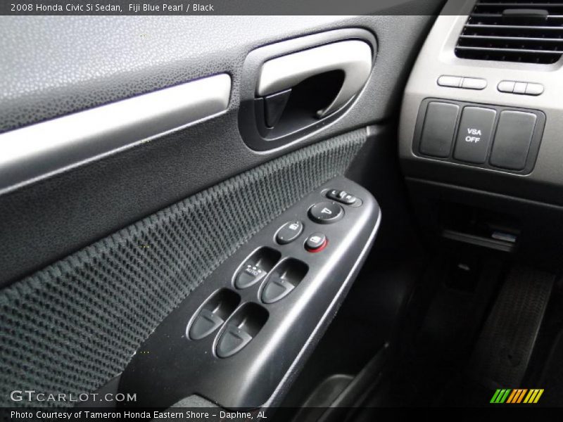 Fiji Blue Pearl / Black 2008 Honda Civic Si Sedan