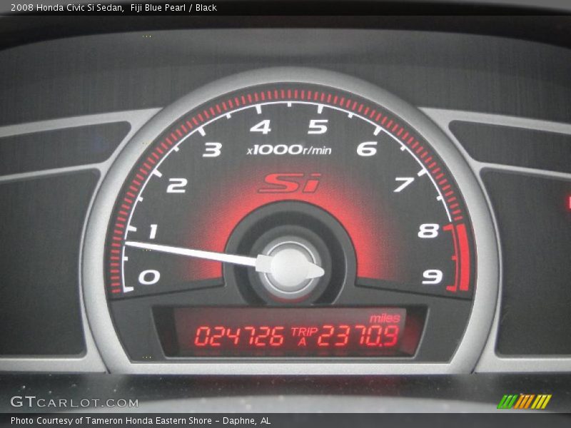 Fiji Blue Pearl / Black 2008 Honda Civic Si Sedan