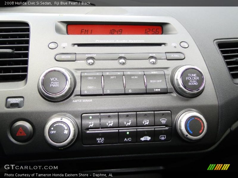 Fiji Blue Pearl / Black 2008 Honda Civic Si Sedan