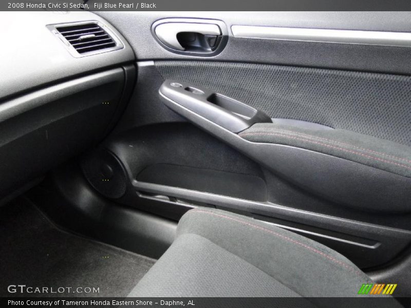 Fiji Blue Pearl / Black 2008 Honda Civic Si Sedan