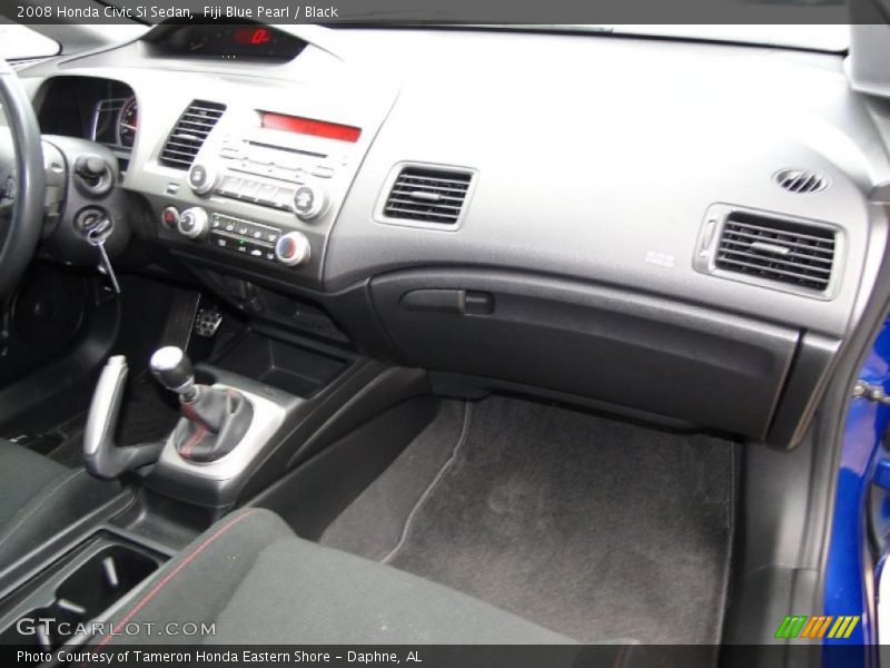 Fiji Blue Pearl / Black 2008 Honda Civic Si Sedan