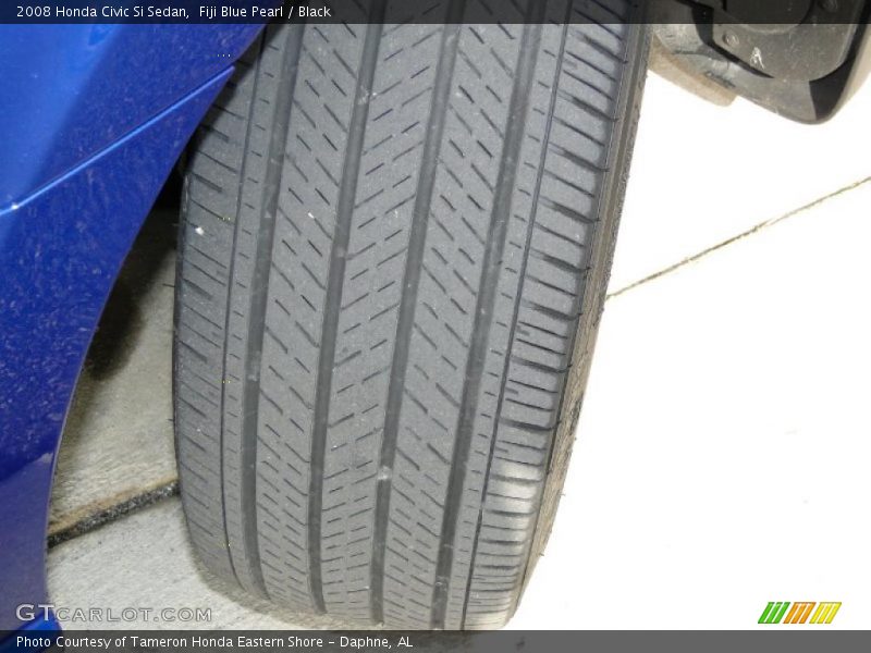 Fiji Blue Pearl / Black 2008 Honda Civic Si Sedan
