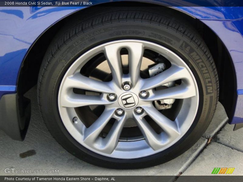 Fiji Blue Pearl / Black 2008 Honda Civic Si Sedan