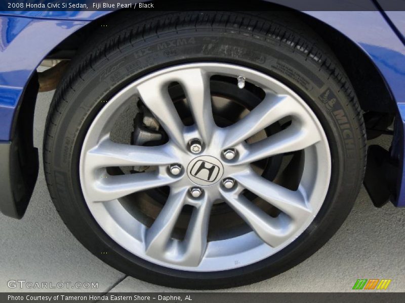 Fiji Blue Pearl / Black 2008 Honda Civic Si Sedan