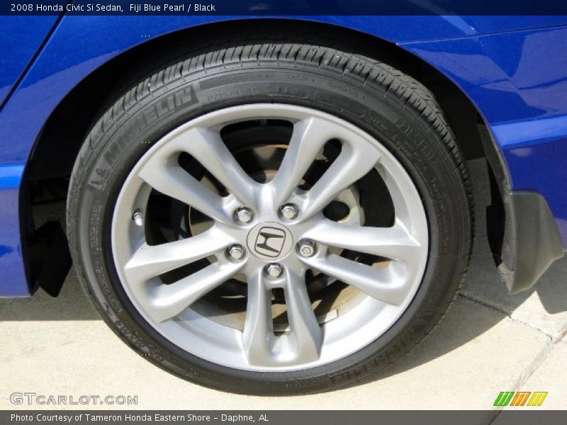 Fiji Blue Pearl / Black 2008 Honda Civic Si Sedan
