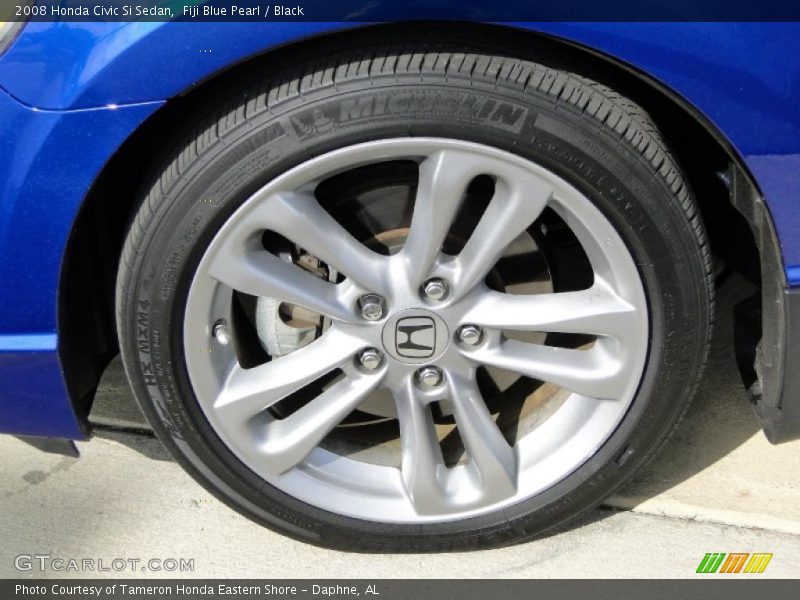 Fiji Blue Pearl / Black 2008 Honda Civic Si Sedan
