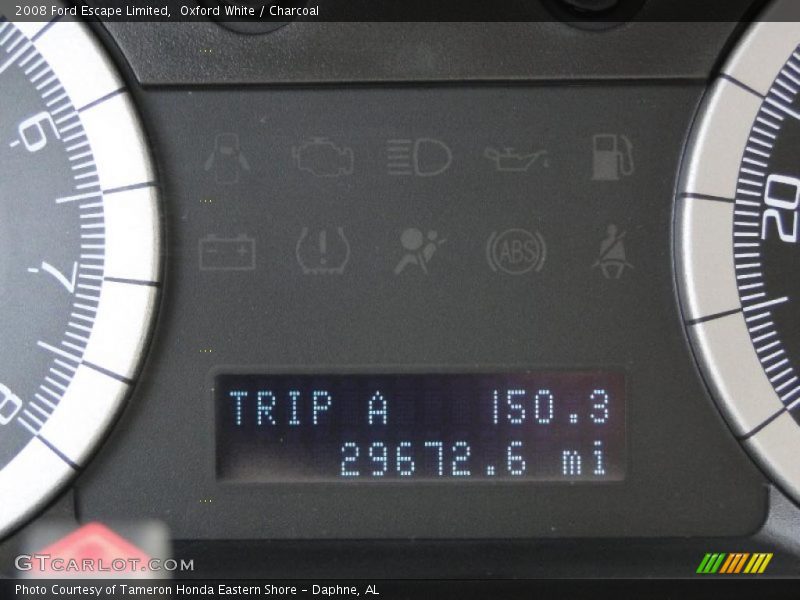 Oxford White / Charcoal 2008 Ford Escape Limited