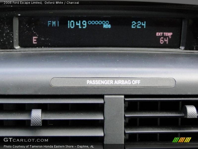 Oxford White / Charcoal 2008 Ford Escape Limited