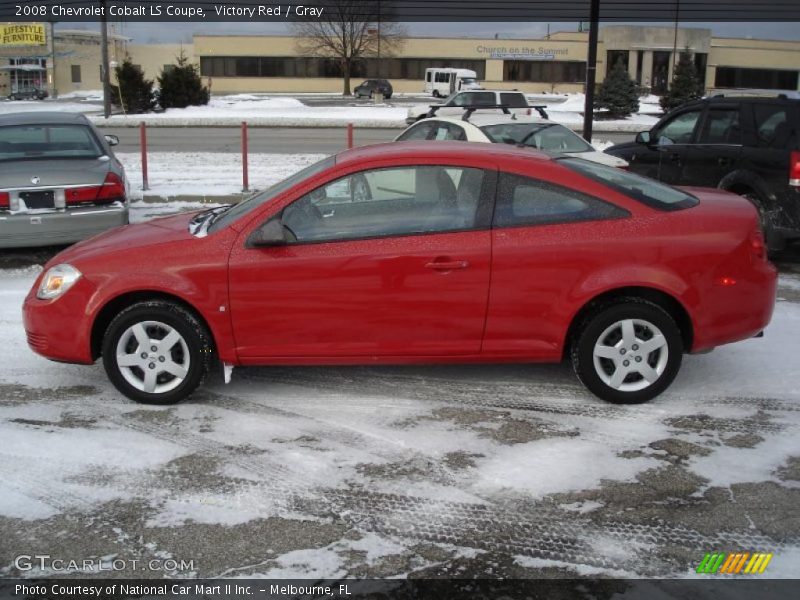 Victory Red / Gray 2008 Chevrolet Cobalt LS Coupe