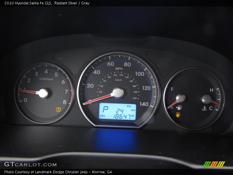 Radiant Silver / Gray 2010 Hyundai Santa Fe GLS