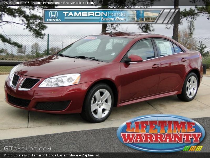 Performance Red Metallic / Ebony 2010 Pontiac G6 Sedan