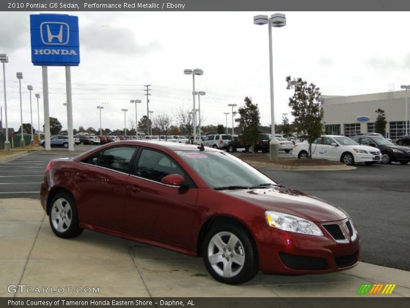 Performance Red Metallic / Ebony 2010 Pontiac G6 Sedan