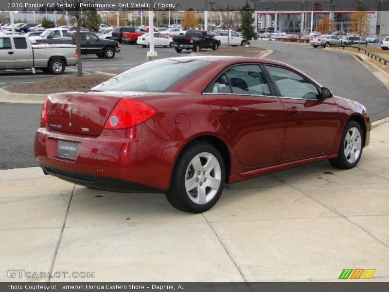Performance Red Metallic / Ebony 2010 Pontiac G6 Sedan