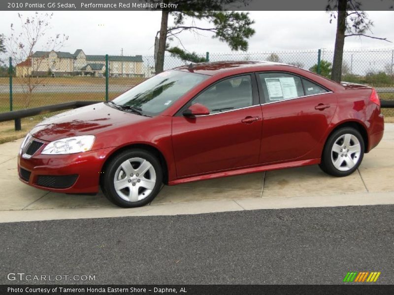 Performance Red Metallic / Ebony 2010 Pontiac G6 Sedan