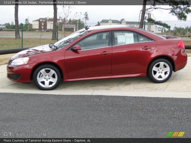 Performance Red Metallic / Ebony 2010 Pontiac G6 Sedan