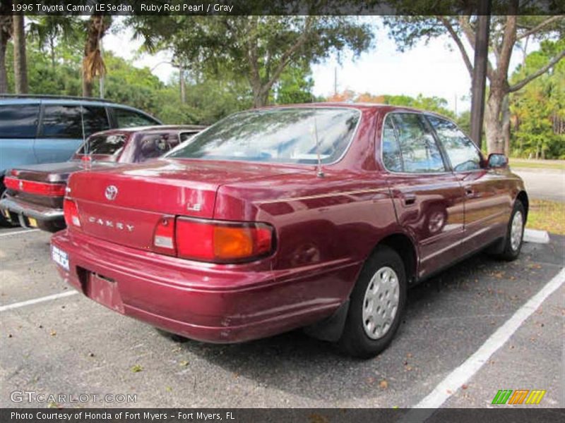 Ruby Red Pearl / Gray 1996 Toyota Camry LE Sedan