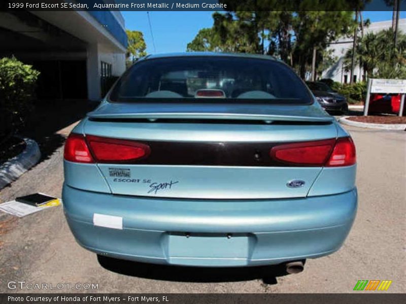 Aquamarine Frost Metallic / Medium Graphite 1999 Ford Escort SE Sedan