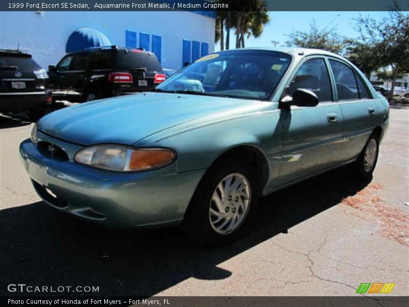 Aquamarine Frost Metallic / Medium Graphite 1999 Ford Escort SE Sedan