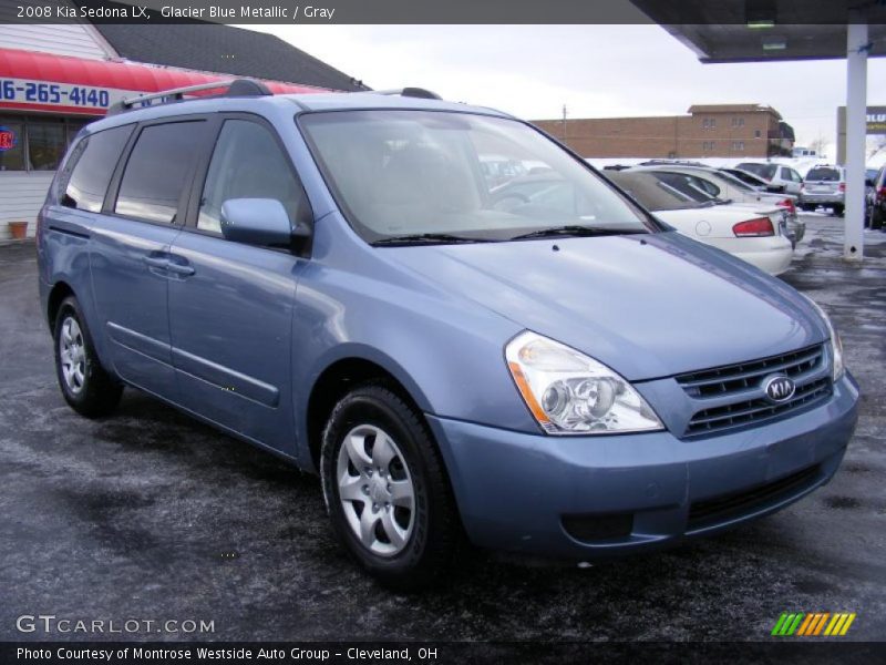 Glacier Blue Metallic / Gray 2008 Kia Sedona LX