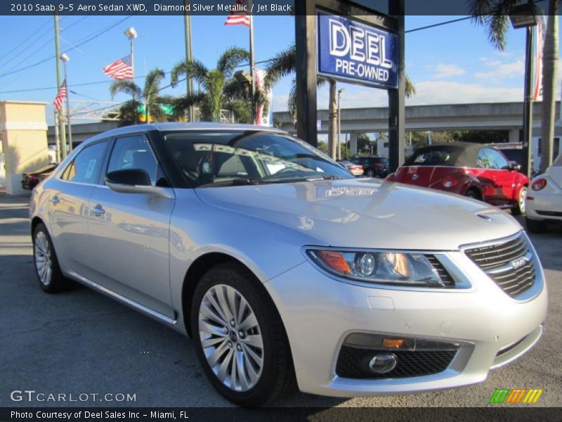 Diamond Silver Metallic / Jet Black 2010 Saab 9-5 Aero Sedan XWD
