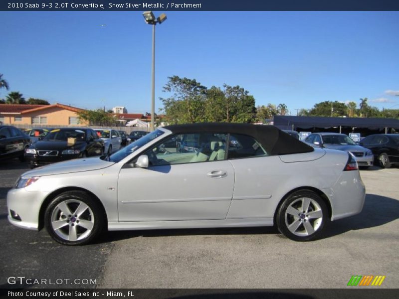 Snow Silver Metallic / Parchment 2010 Saab 9-3 2.0T Convertible