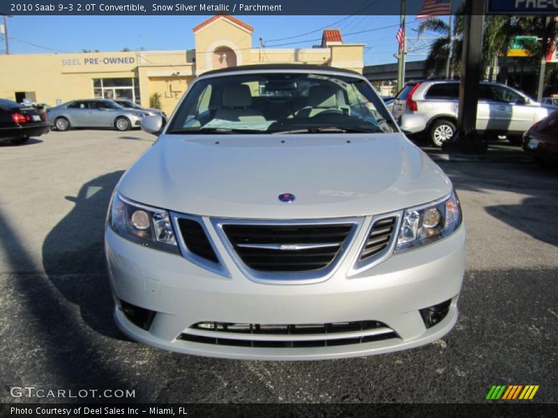 Snow Silver Metallic / Parchment 2010 Saab 9-3 2.0T Convertible