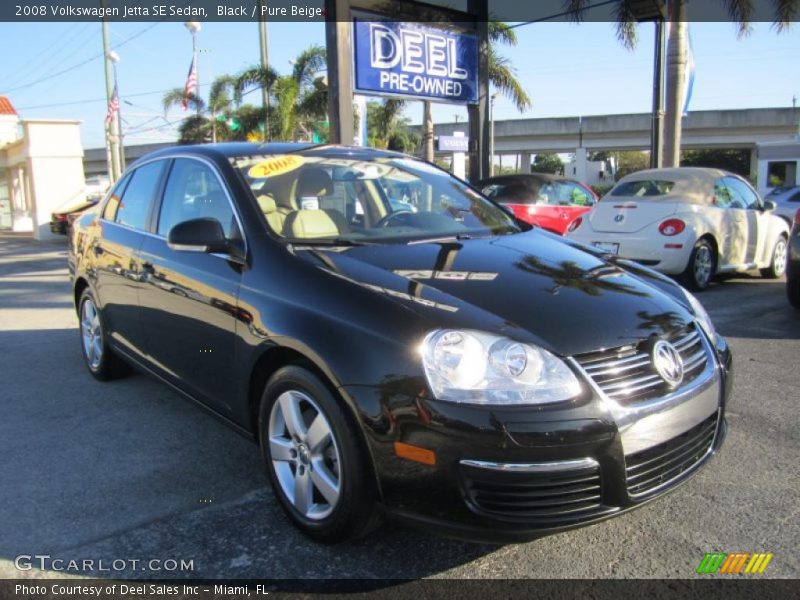 Black / Pure Beige 2008 Volkswagen Jetta SE Sedan