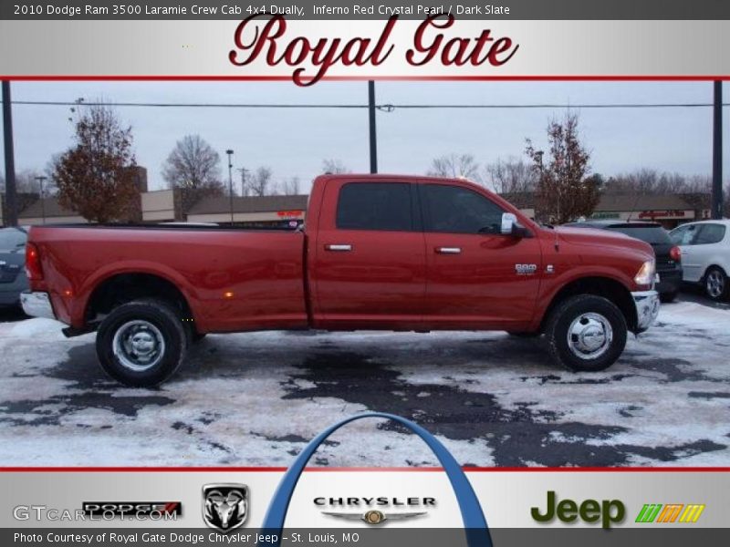 Inferno Red Crystal Pearl / Dark Slate 2010 Dodge Ram 3500 Laramie Crew Cab 4x4 Dually