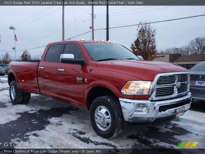 Inferno Red Crystal Pearl / Dark Slate 2010 Dodge Ram 3500 Laramie Crew Cab 4x4 Dually