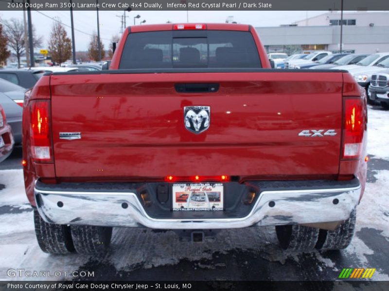 Inferno Red Crystal Pearl / Dark Slate 2010 Dodge Ram 3500 Laramie Crew Cab 4x4 Dually