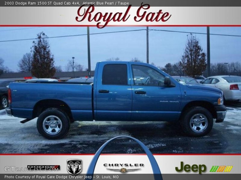 Atlantic Blue Pearl / Taupe 2003 Dodge Ram 1500 ST Quad Cab 4x4