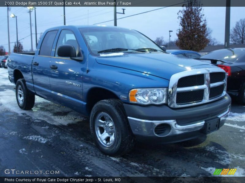 Atlantic Blue Pearl / Taupe 2003 Dodge Ram 1500 ST Quad Cab 4x4