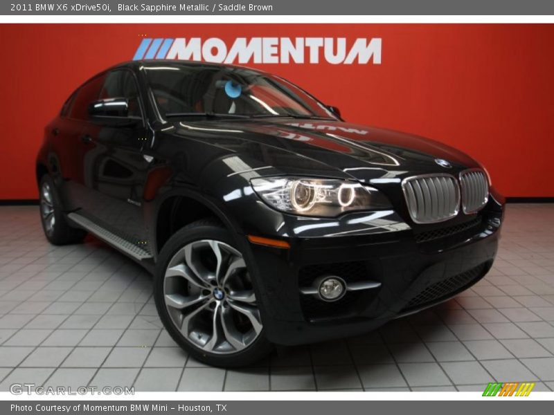 Black Sapphire Metallic / Saddle Brown 2011 BMW X6 xDrive50i