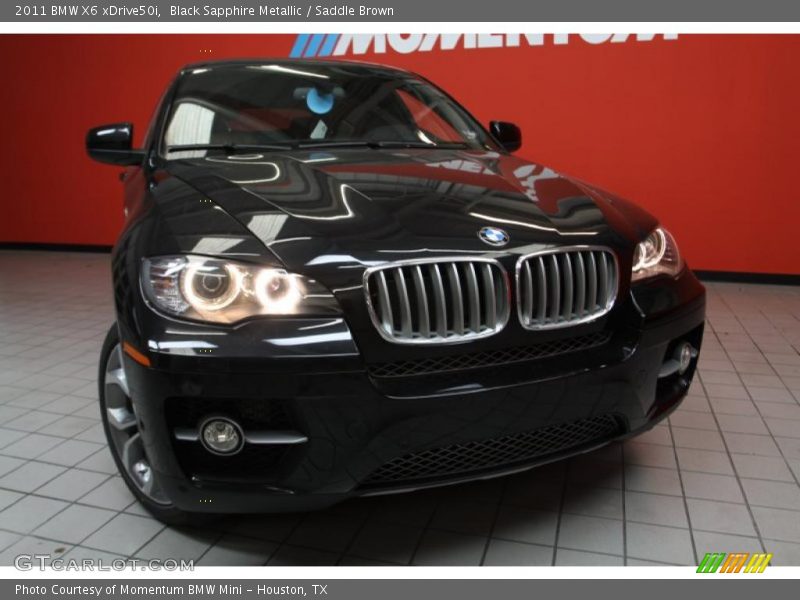 Black Sapphire Metallic / Saddle Brown 2011 BMW X6 xDrive50i