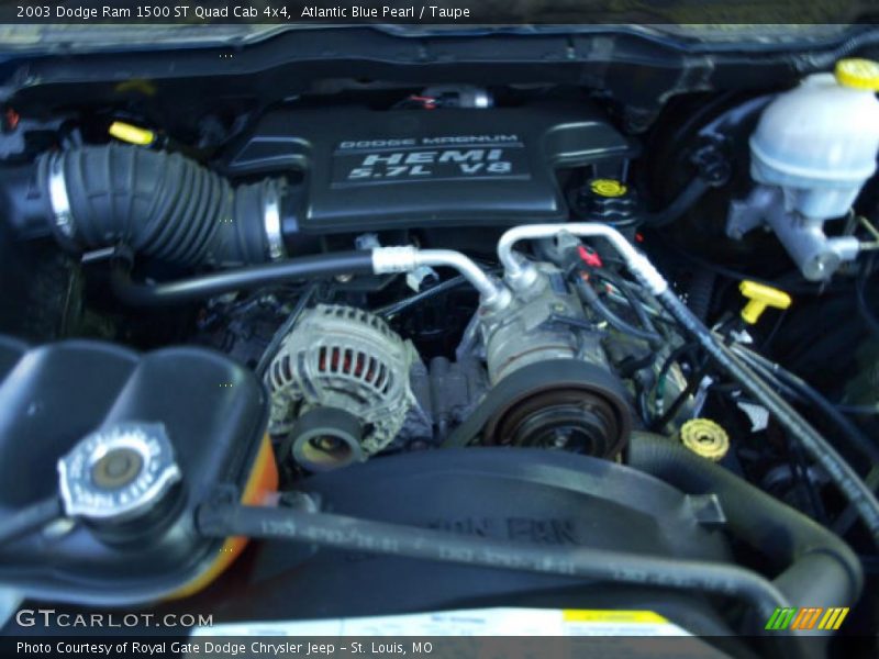 Atlantic Blue Pearl / Taupe 2003 Dodge Ram 1500 ST Quad Cab 4x4