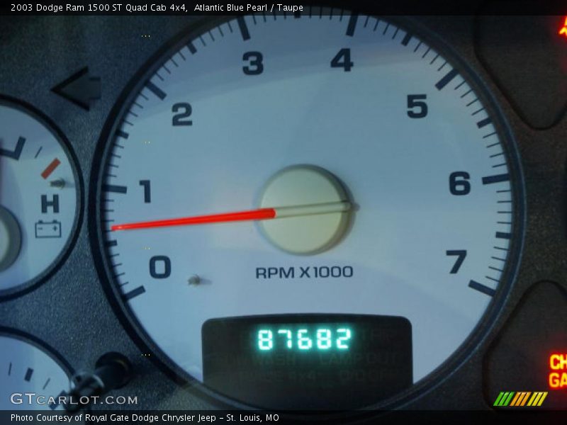 Atlantic Blue Pearl / Taupe 2003 Dodge Ram 1500 ST Quad Cab 4x4