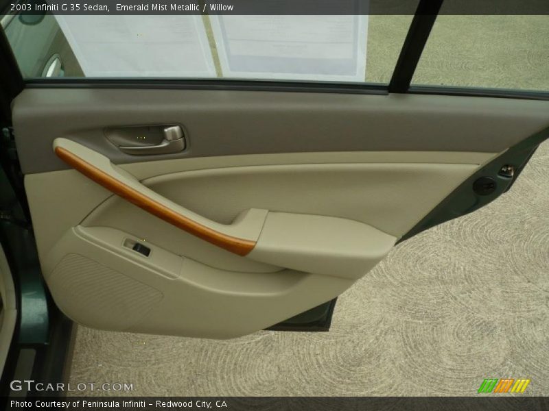 Emerald Mist Metallic / Willow 2003 Infiniti G 35 Sedan